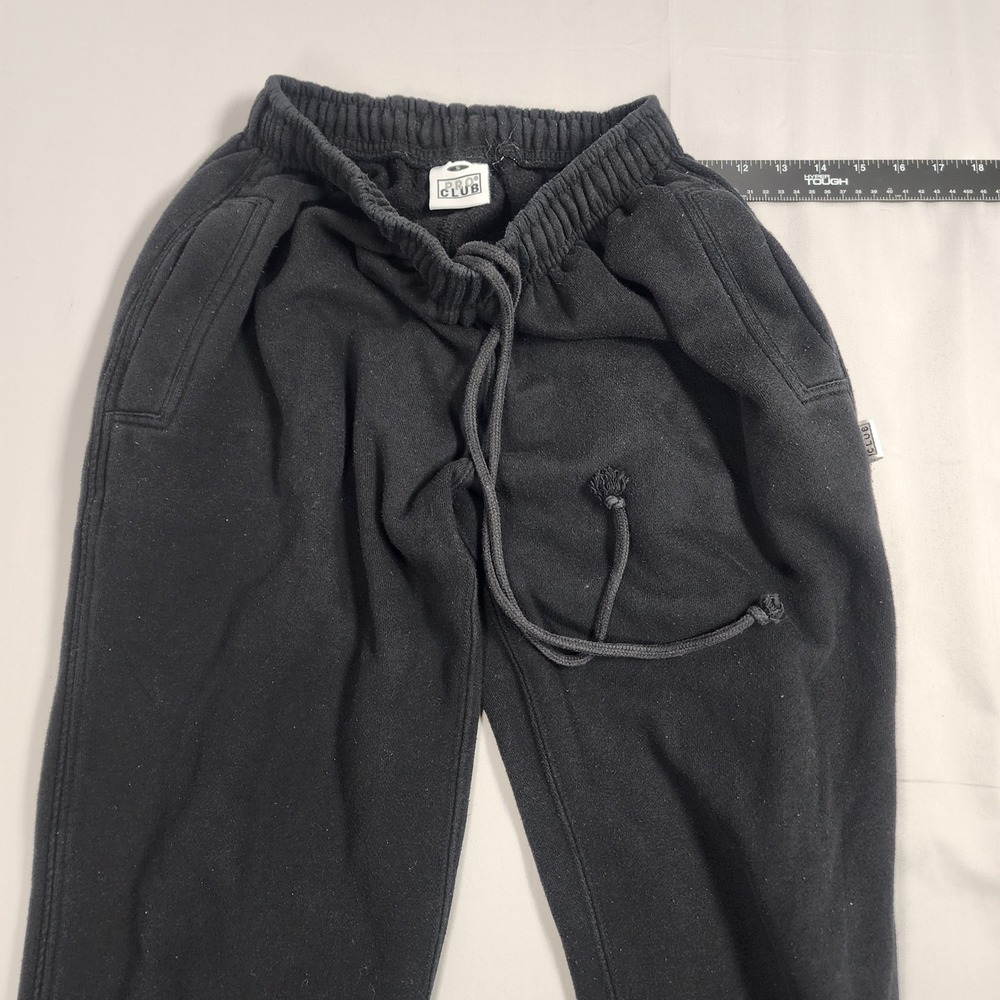 Pro Club Heavyweight Fleece Sweatpants Black Joggers Small Drawstring Pockets